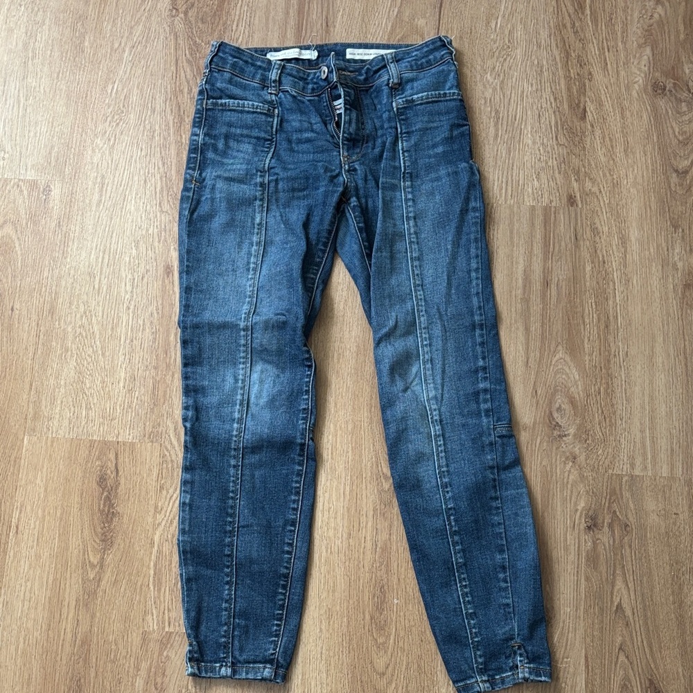 Pilcro front seamed medium wash jeans